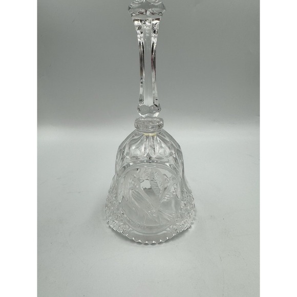 Hofbauer Byrdes Bell German Lead Crystal Frosted 8in "BIRD ON A LIMB" Vintage - Picture 1 of 11